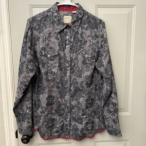 Roper Gray Paisley Button Down Shirt